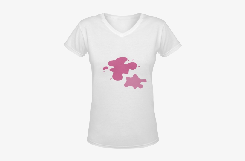 Color Splat Women's Deep V Neck T Shirt - V Neck White Shirt Womens, transparent png download