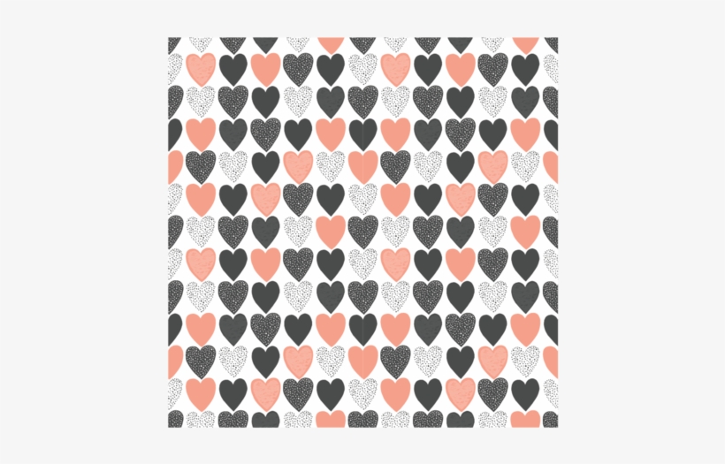 Peach & Black Hearts Printed Vinyl - Peach Black, transparent png download