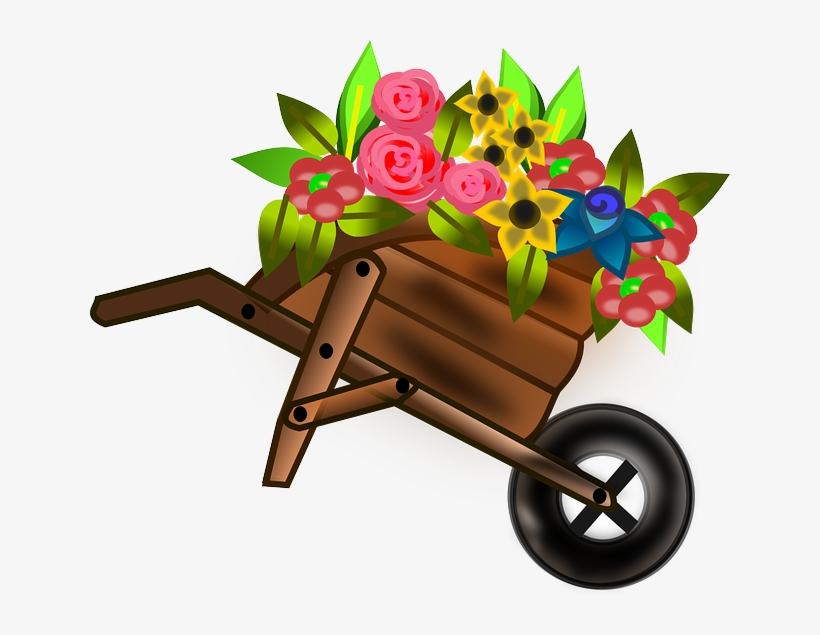 How To Set Use Wheelbarrow Of Flowers Svg Vector - Carrinho De Mão Desenho, transparent png download