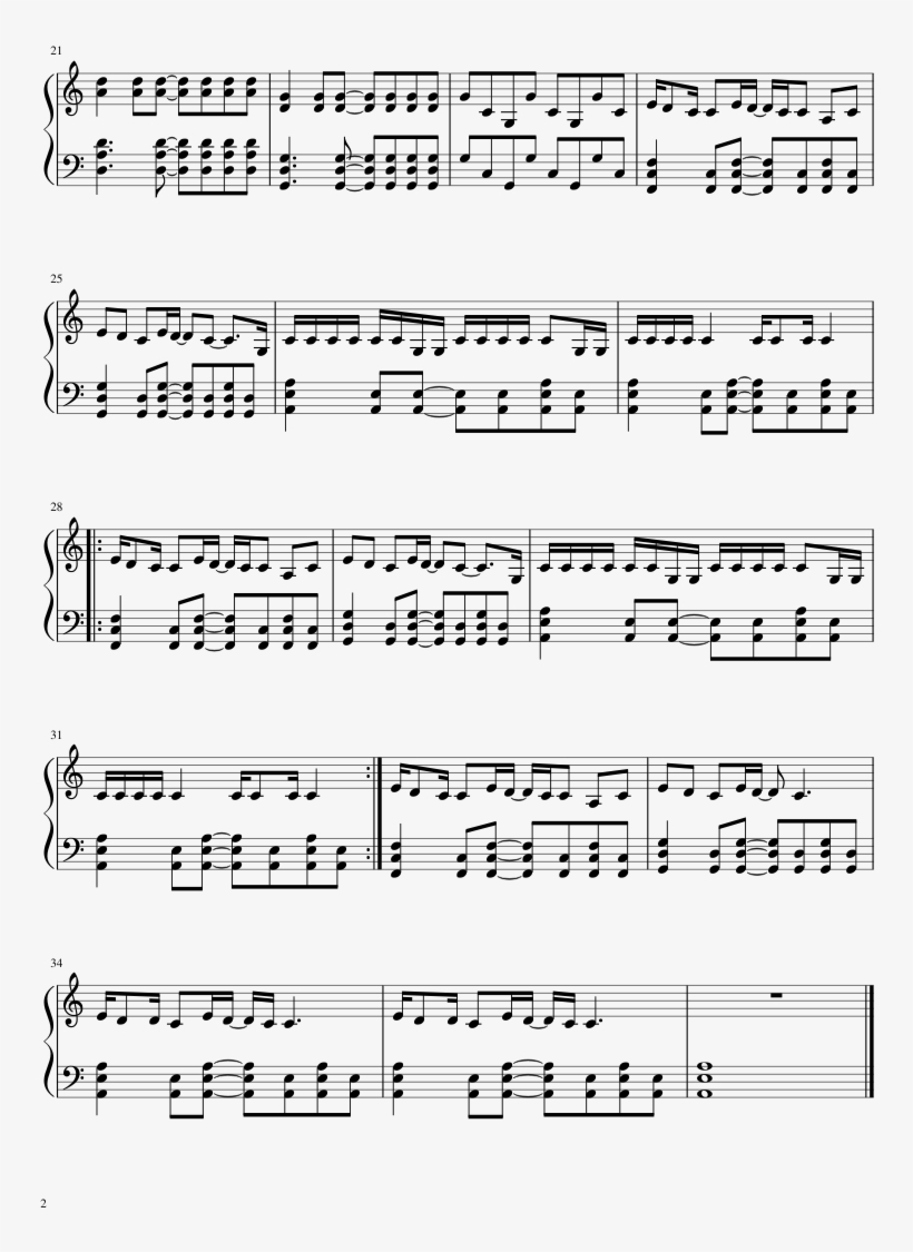 Asterisk Sheet Music 2 Of 2 Pages - Thom Yorke Analyse Sheet Music, transparent png download