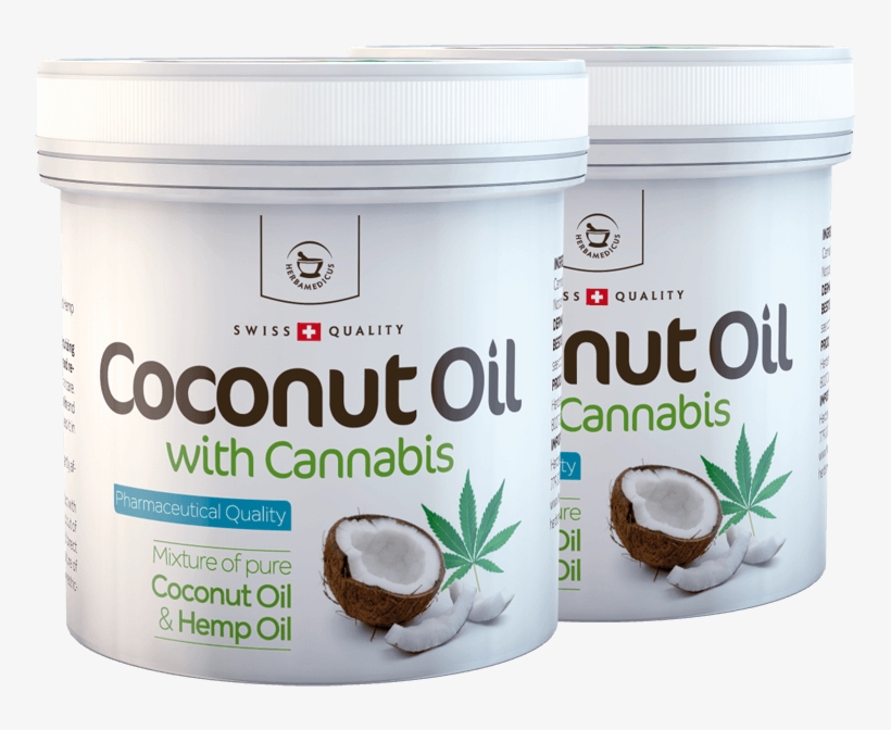2 X Coconut Oil With Cannabis For Skin Use - Kokosovy Olej S Konopím, transparent png download