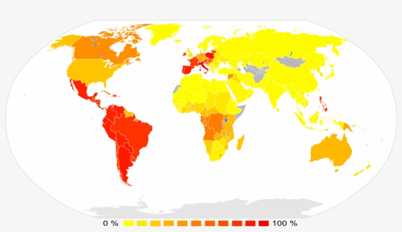 Mapamundi Católico - North South World Divide, transparent png download