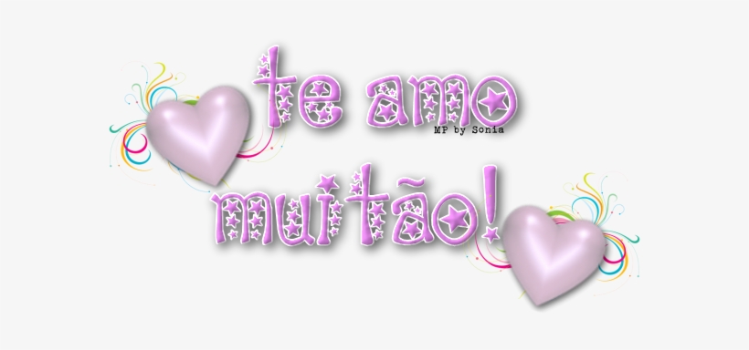 Te Amo Muitão Png Com Mensagem E Coração - Te Amo Bem Muitão, transparent png download