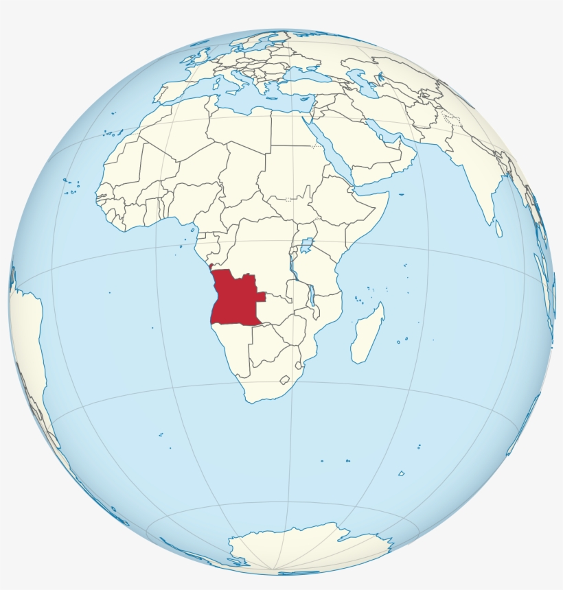 Localização De Angola No Mapa - Zambia On The Globe, transparent png download