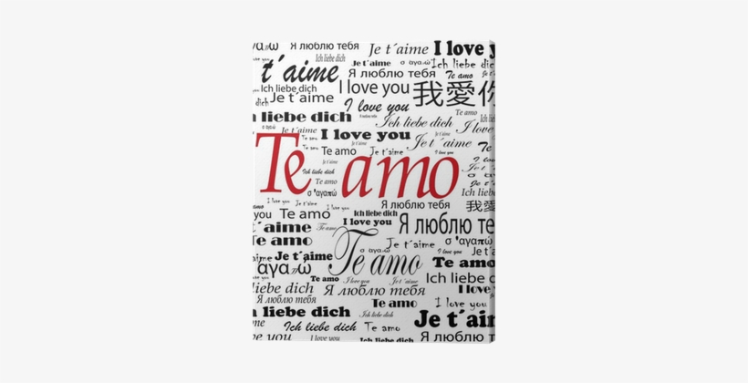 Te Amo In Red And "i Love You" In Different Language - Language, transparent png download