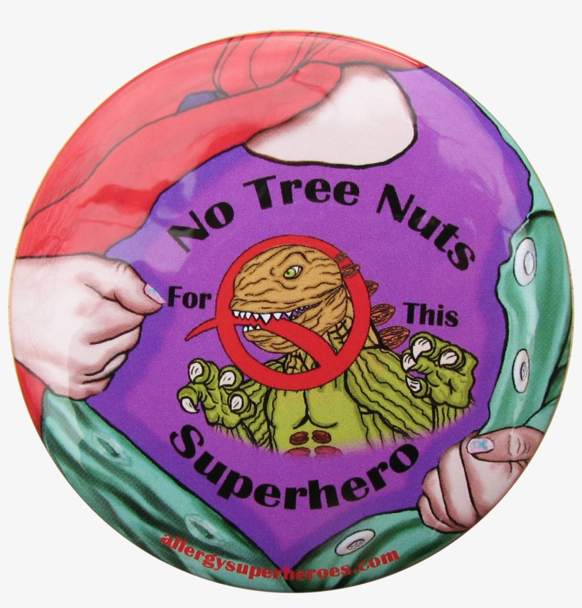 Tree Nut Allergy Superhero Girl Button - Futsal, transparent png download
