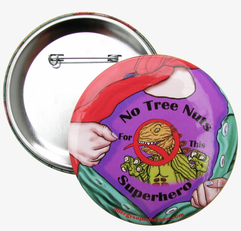 Tree Nut Allergy Superhero Girl Button - Badge, transparent png download