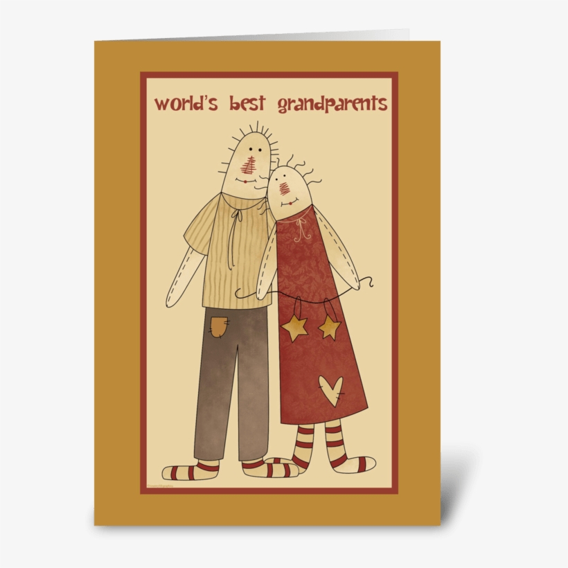 Primitive Folk Art Grandparents Day Greeting Card - National Grandparents Day, transparent png download