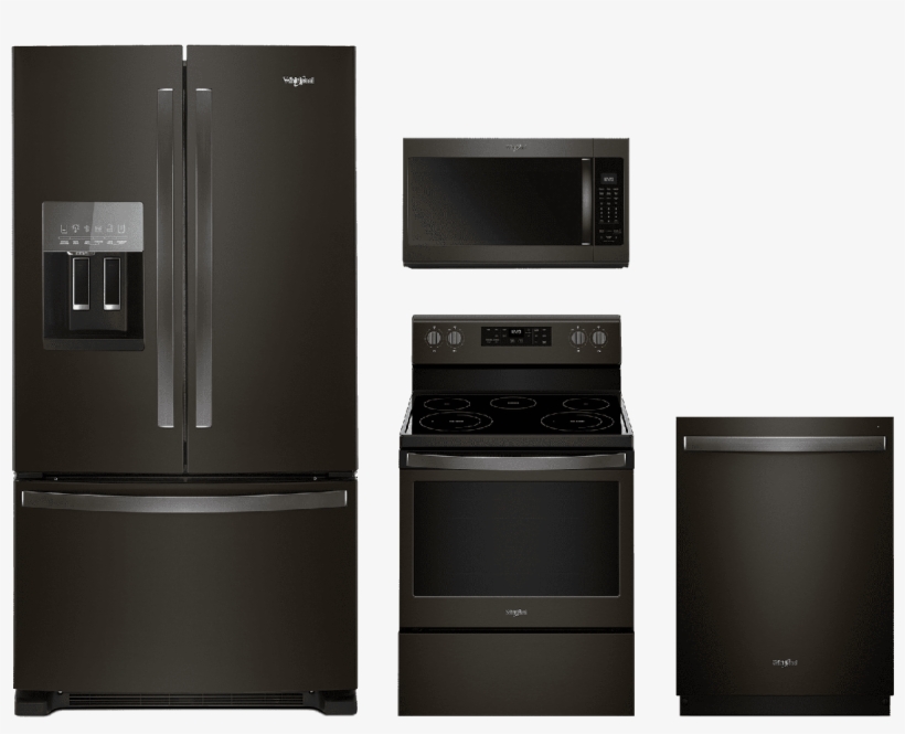 Whirlpool® 4 Piece Kitchen Package Fingerprint Resistant - Ge Black Slate Cafe, transparent png download