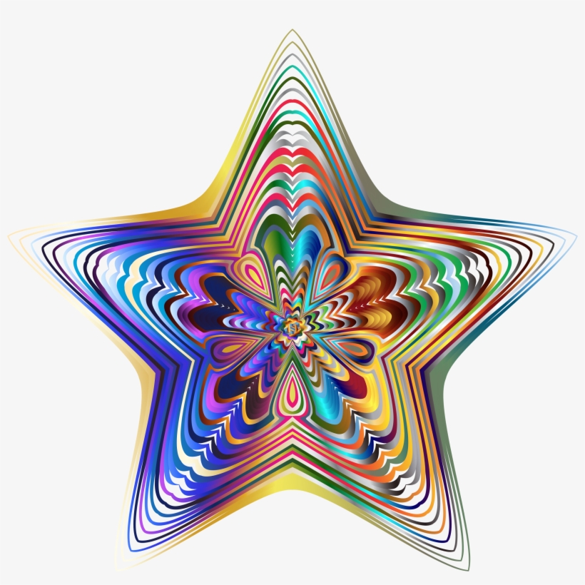 This Free Icons Png Design Of Prismatic Star Line Art, transparent png download