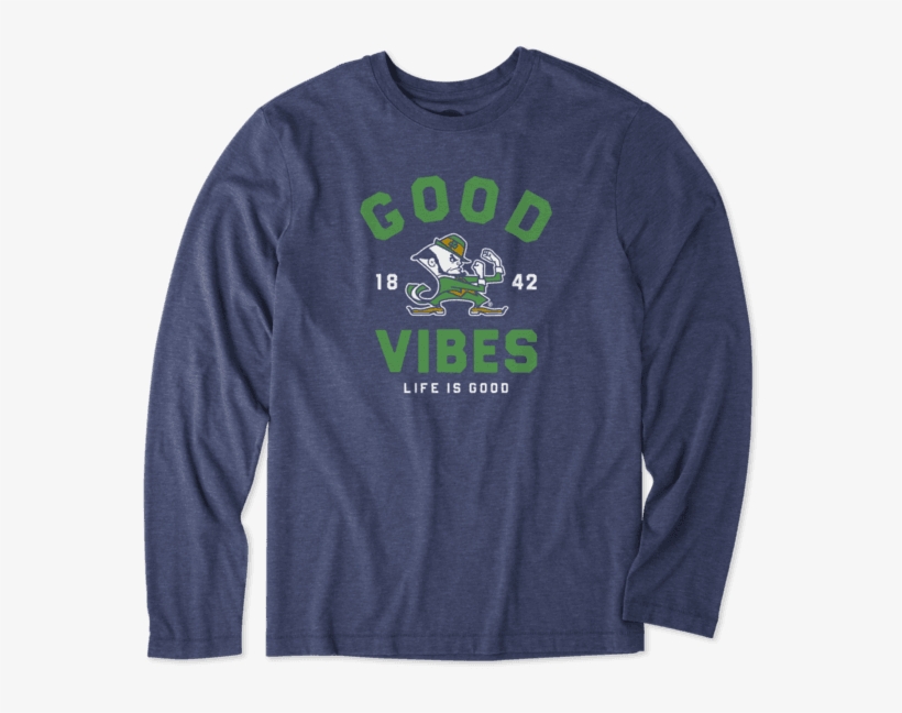 Men's Notre Dame Good Vibes Arc Long Sleeve Cool Tee - Notre Dame Fighting Irish, transparent png download