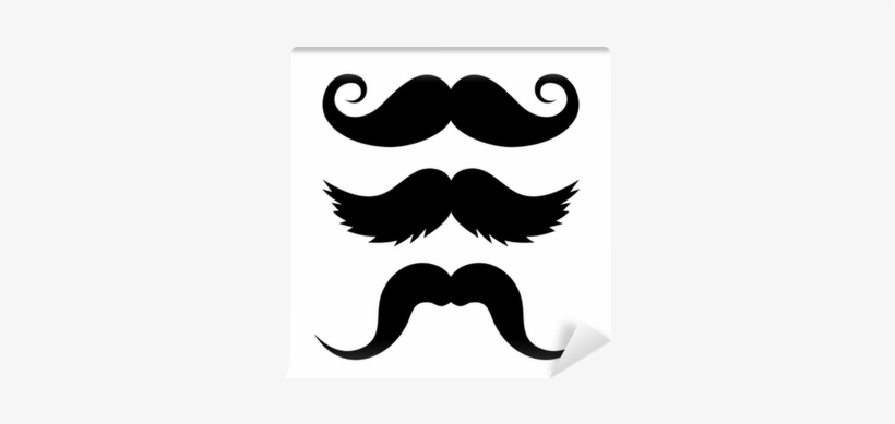 Set Of Mustache On White Background - Zeichentrick Schnurrbart, transparent png download