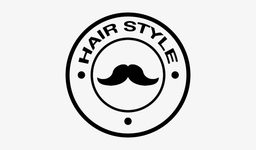 Hair Style Badge With A Mustache Vector - Bigote Barberia Dibujo, transparent png download