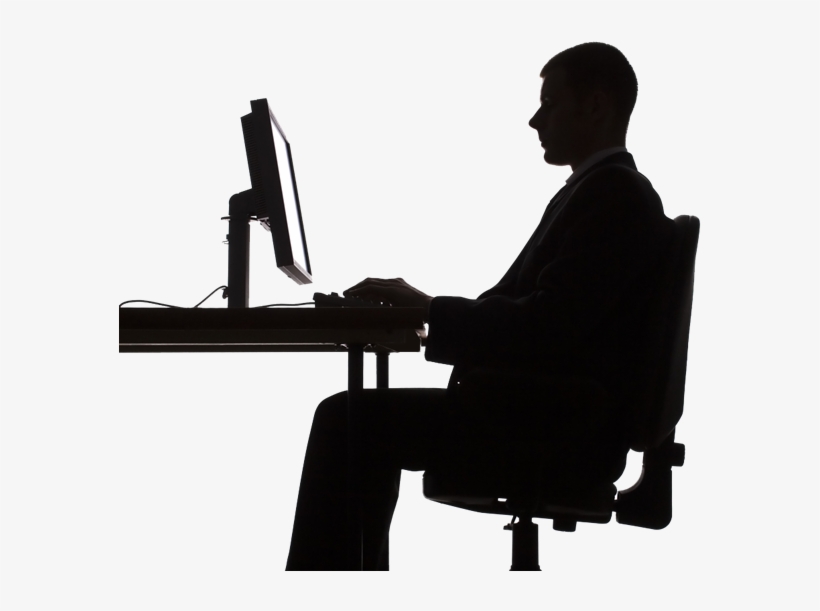 Shutterstock - Silhouette At A Desk, transparent png download
