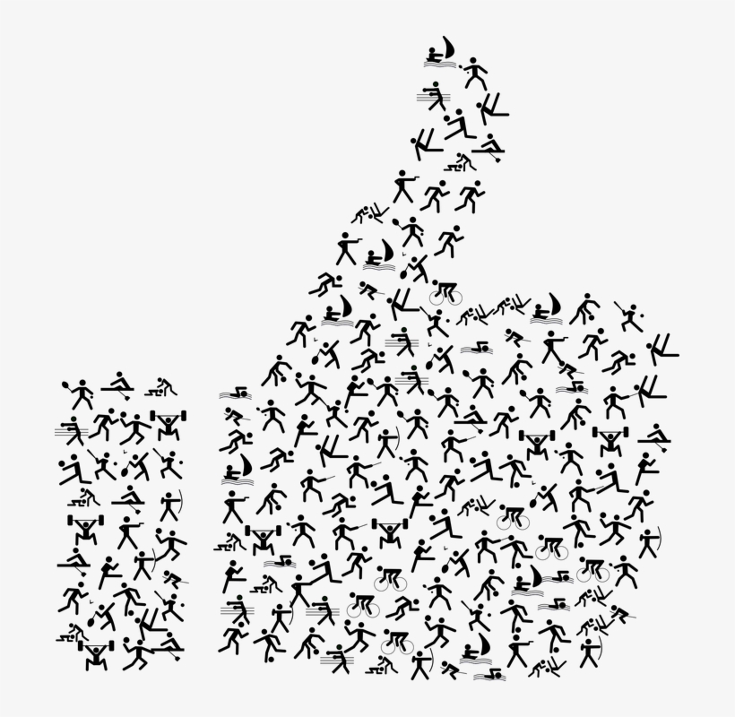 A Thumbs Up Icon That's Actually Made Up Of Tiny Little - Sport Icons Throw Blanket, transparent png download
