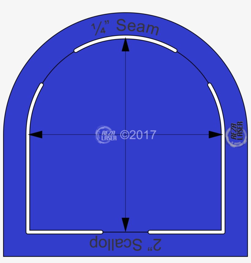 Scallop 2″ Inch Acrylic Template Keyhole With ¼” Seam - Banned, transparent png download
