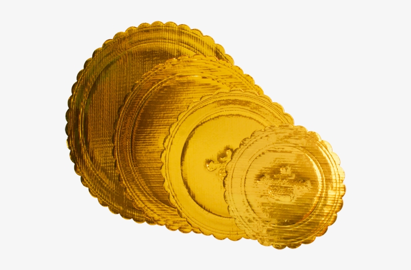 Sweet Carrier Collection Gold Embossed Scalloped Cake - Gold, transparent png download