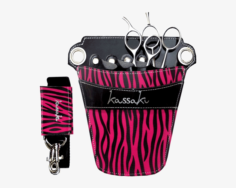 Hairdressing Scissor Pouches Kassaki Pink Zebra Floral - Kassaki Hairdressing Scissor Holster Pouch Bag, transparent png download
