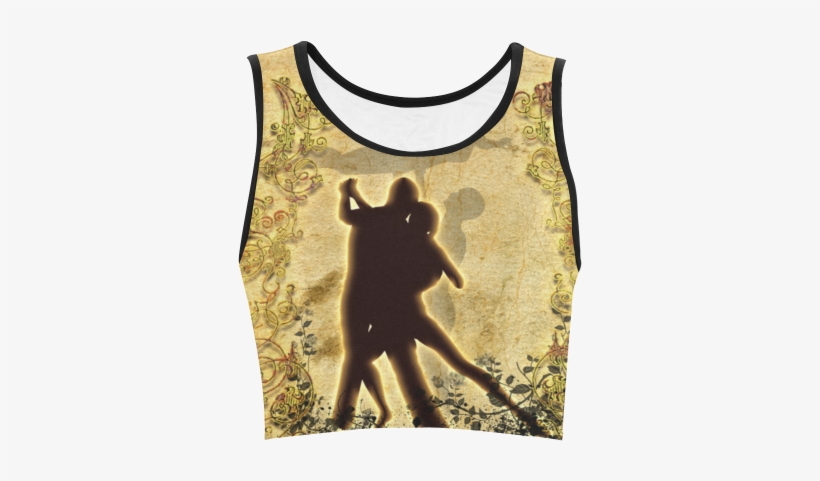 Dancing Couple On Vintage Background Women's Crop Top - Dance With Me Yard Sign, transparent png download