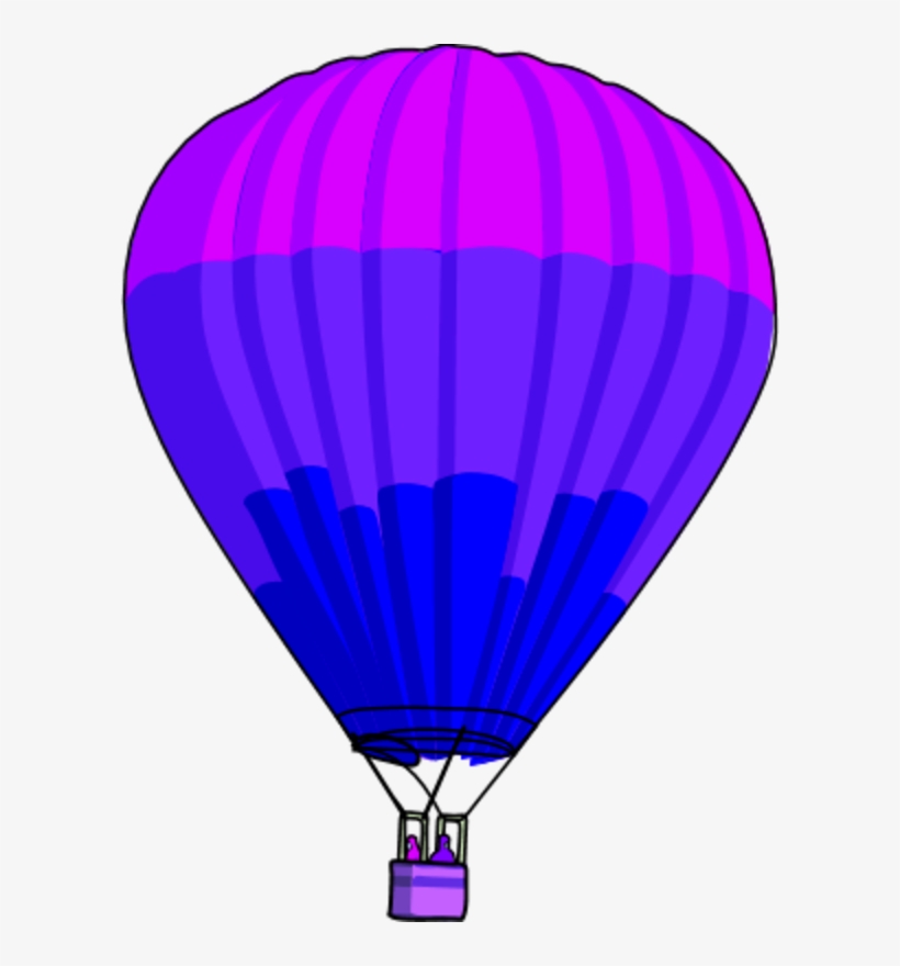 Vector Clip Art - Clip Art Purple Hot Air Balloon, transparent png download
