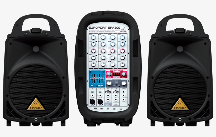 200 Watt 6 Channel Portable Pa System - Behringer Epa300 Europort Portable Pa System, transparent png download