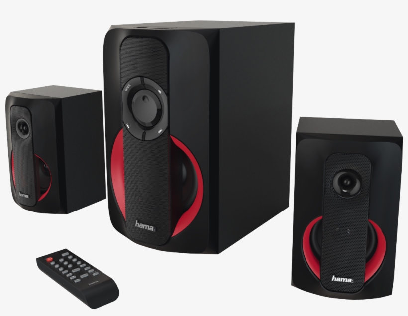 "pr-2180\ - Hama Pc-speaker Pr2180 2.1 S Black Red, transparent png download