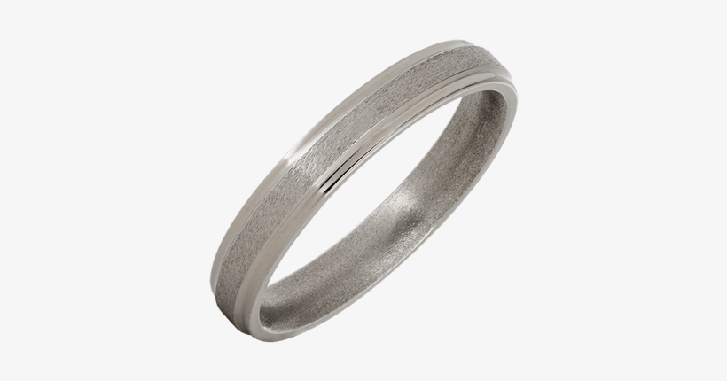 6mm Grooved Edge And Stone Finish Titanium Band, transparent png download