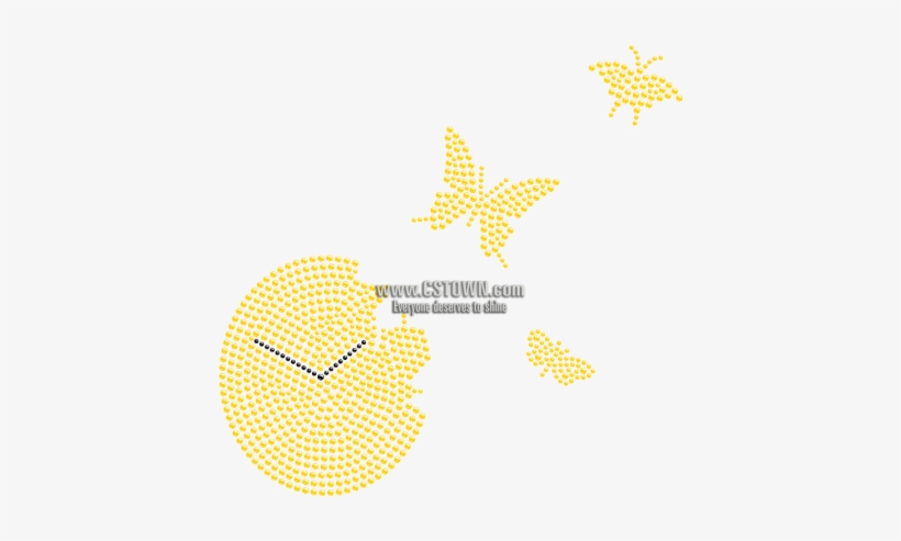 Golden Butterfly Hotfix Bling Transfer For Clothing - Invertebrate, transparent png download