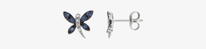 14k White Gold Blue Sapphire & 0.04 Ctw Diamond, transparent png download