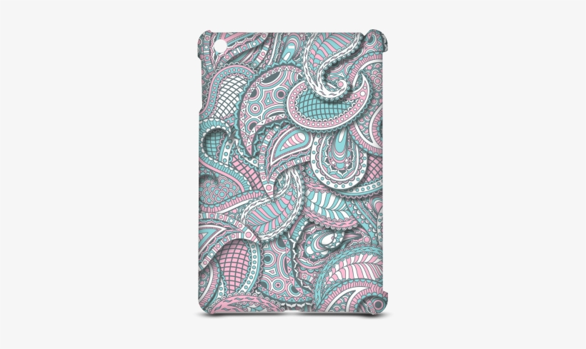Pink Teal White Fun Ornate Paisley Pattern Hard Case - Cafepress Pink Blue Paisley Pattern 5'x7'area Rug, transparent png download