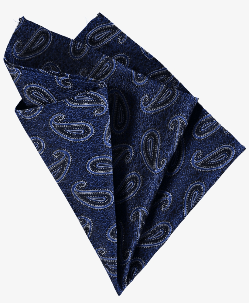 Pocket Square Paisley Navy Blue 1 - Paisley, transparent png download