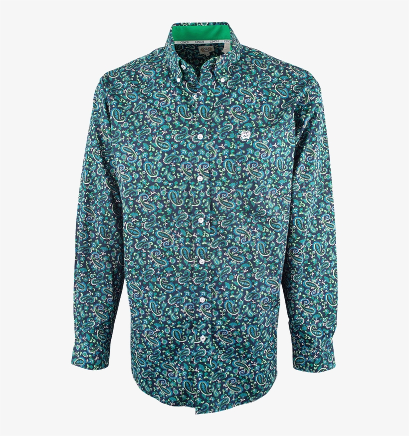 Cinch Navy Paisley Print Plain Weave Shirt - Pinto Ranch, transparent png download