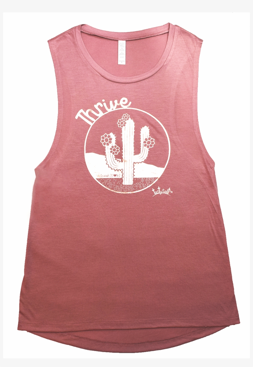 Thrive Blooming Desert Cactus Flowy Muscle Tank - Cactus, transparent png download