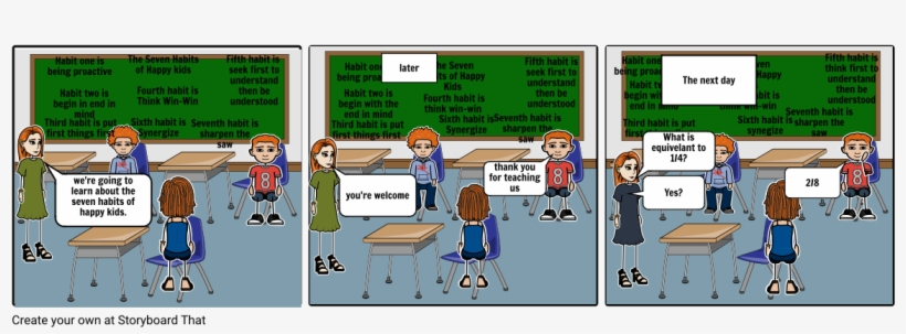The 7 Habits Of Happy Kids Part - Storyboard, transparent png download