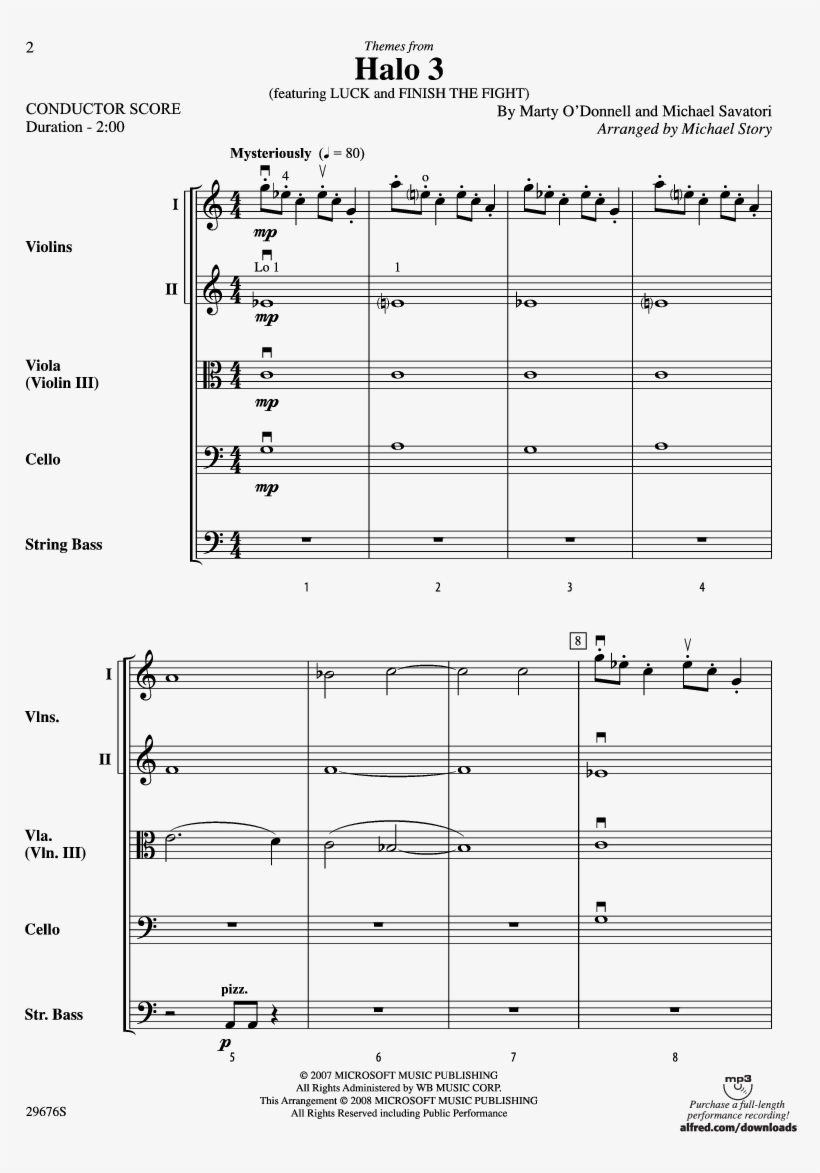 3 Themes Thumbnail Halo No - Mendelssohn Scottish Symphony Score, transparent png download