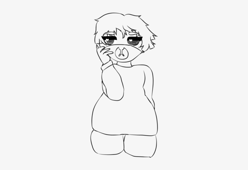 Anime Thigh-up Lineart - Cartoon, transparent png download