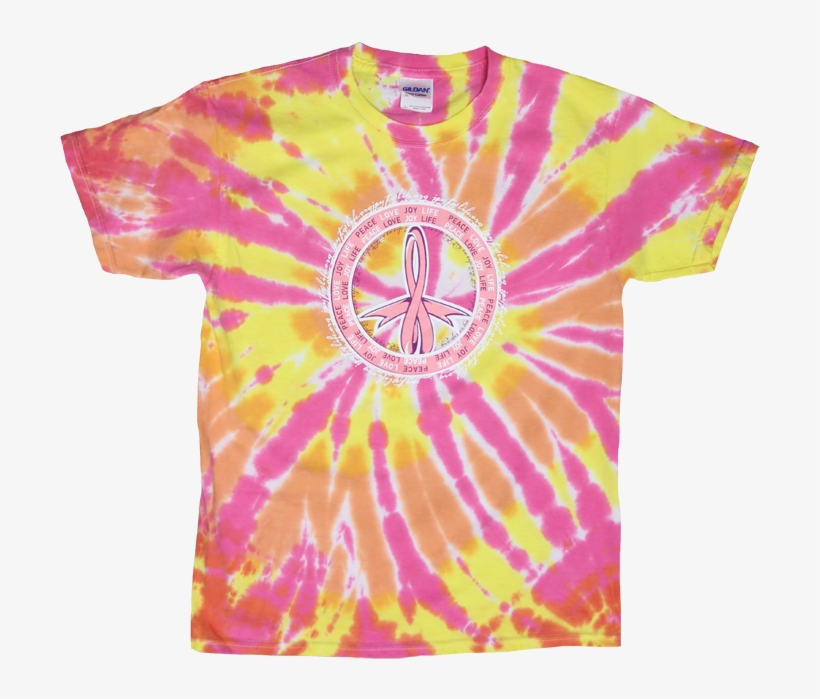Peace Love Life Tie Dye T-shirt - T-shirt, transparent png download