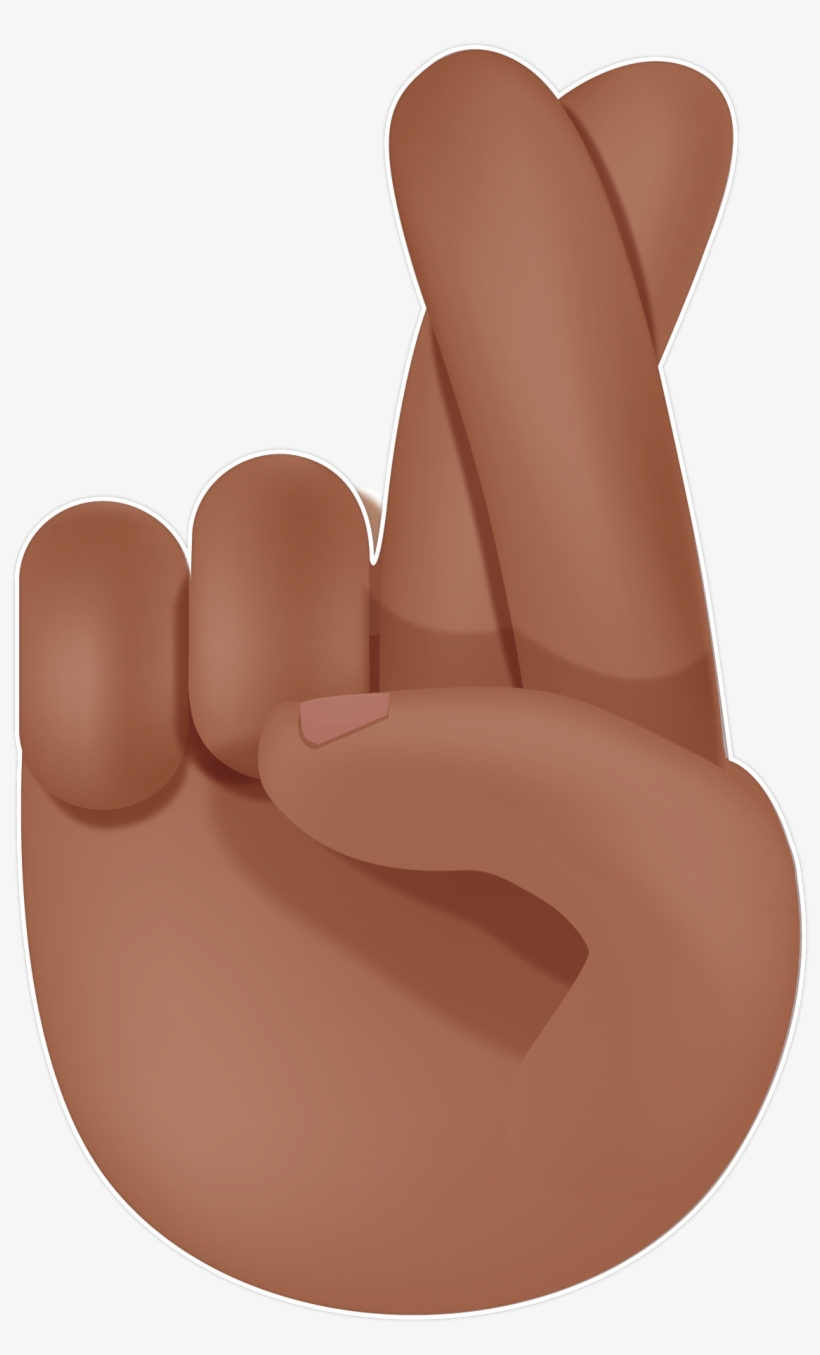Stuck On Emojis Stickers - Fingers Crossed Emoji Black, transparent png download