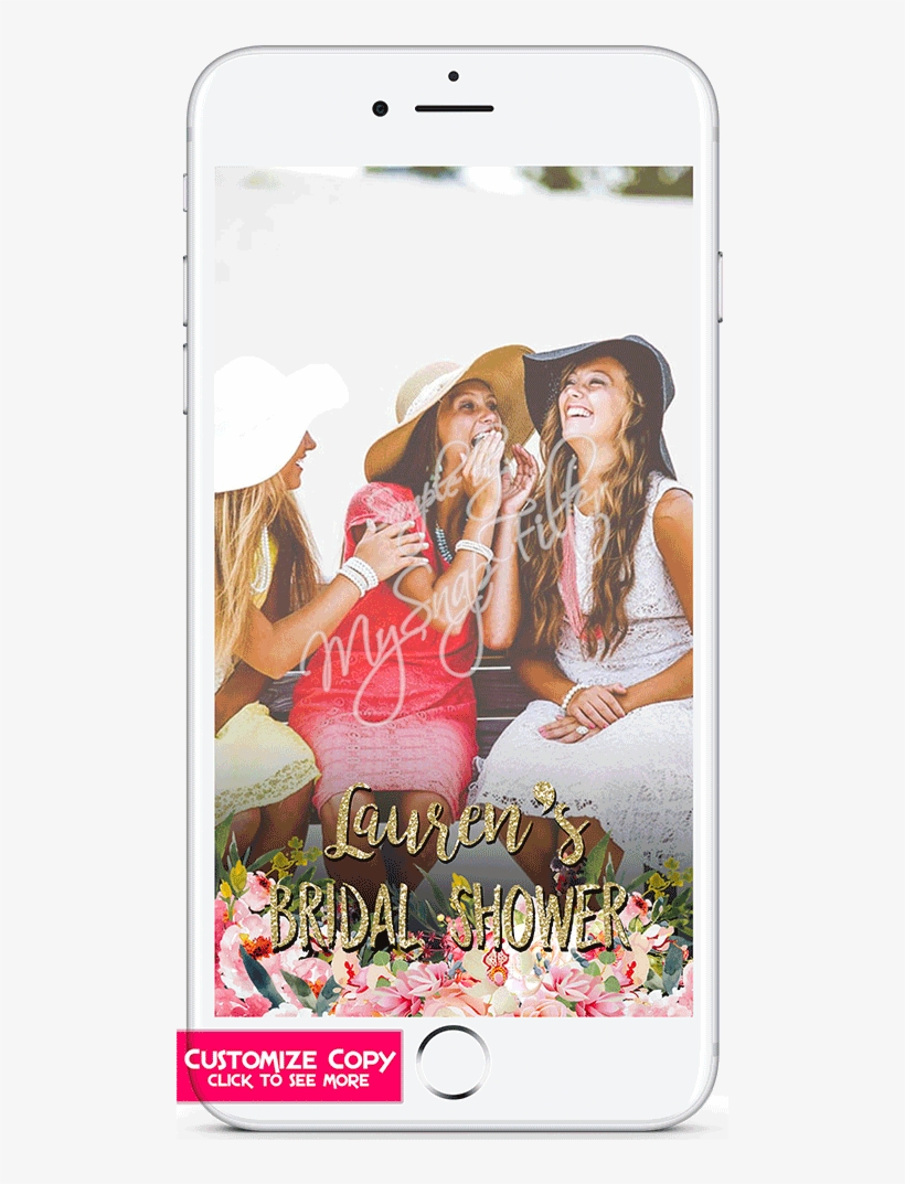 Gold Outline And Floral Themed Snapchat Filter, transparent png download