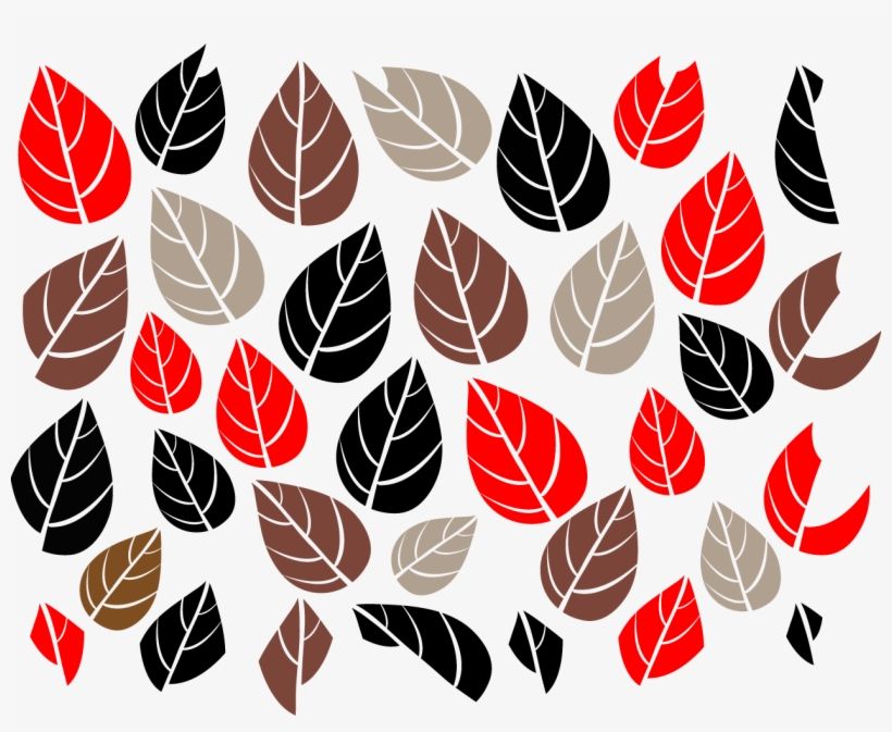 Leaves Illustration - Colorful Abstract Stylized Leafs Pattern - Shower Curtains, transparent png download