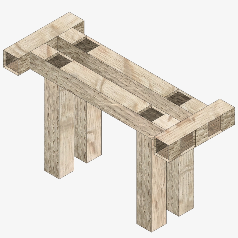 Beam Bench, Solid White Oak, Pva Glue, - Plank, transparent png download