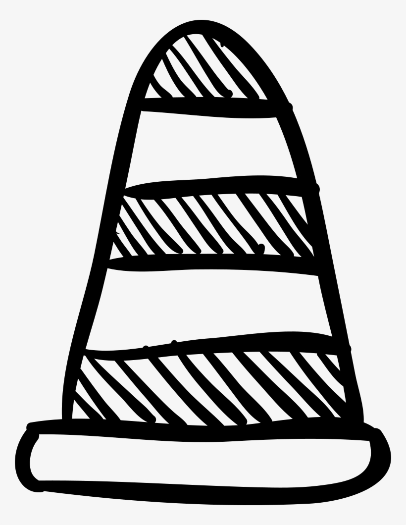 Cone Hand Drawn Construction Tool With Stripes Comments - Tool, transparent png download