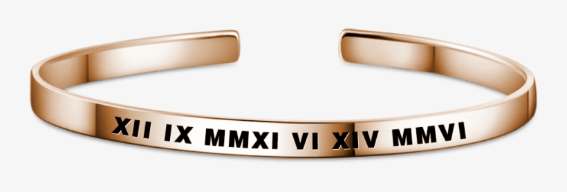 Roman Numeral Personalised Engravable Bangle Rose Gold - Engravable Bangles Soufeel Roman Numeral Personalized, transparent png download