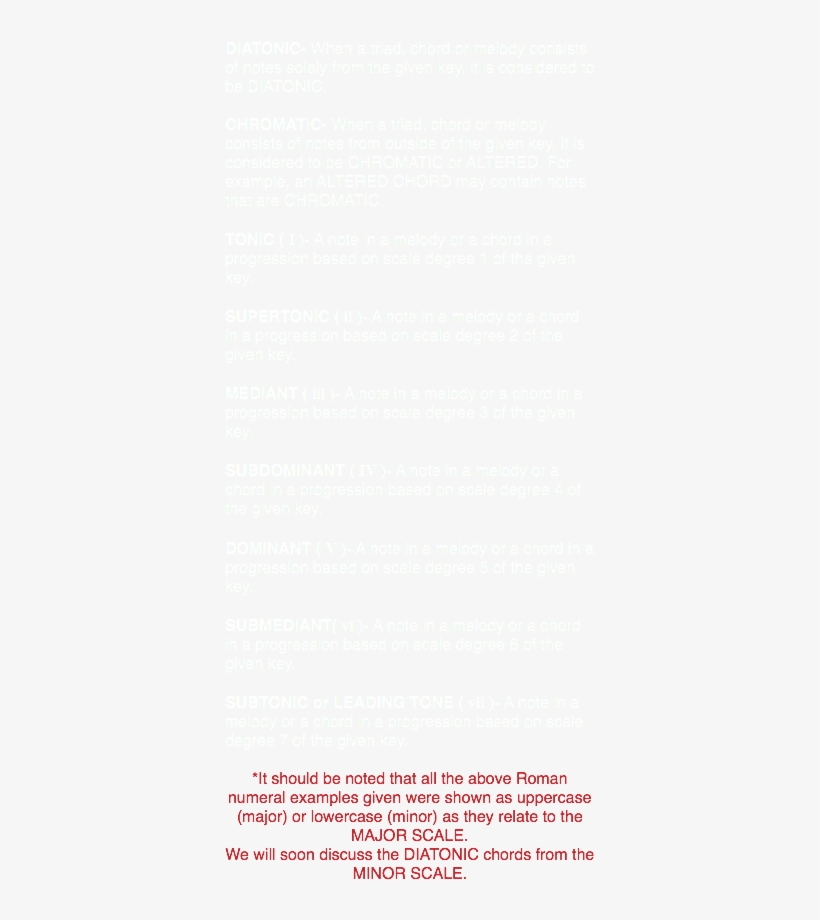 Key Words Diatonic- When A Triad, Chord Or Melody Consists - Document, transparent png download