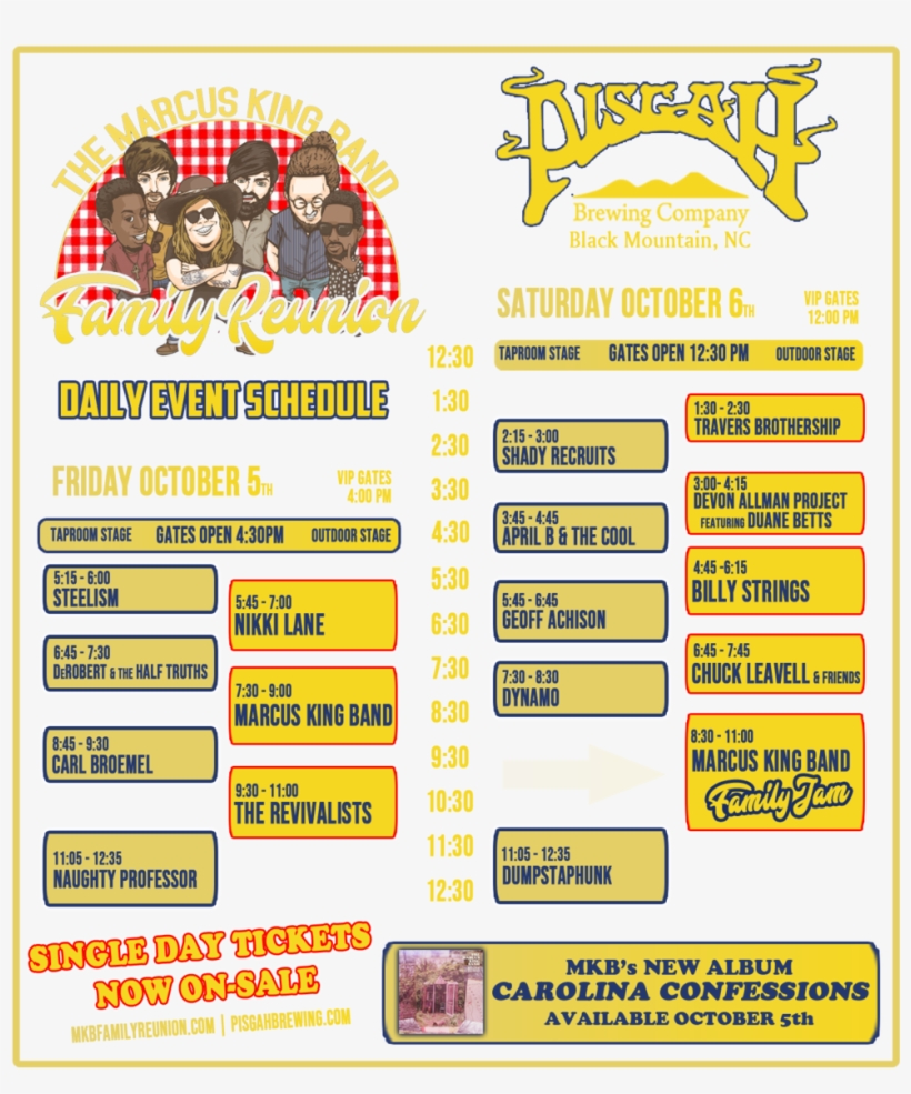 Mkbfr - Daily Schedule - 1004 - The Marcus King Band, transparent png download