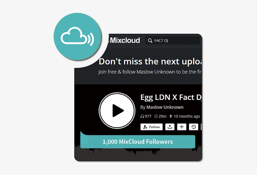 Buy 1,000 Mixcloud Followers - Mixcloud, transparent png download