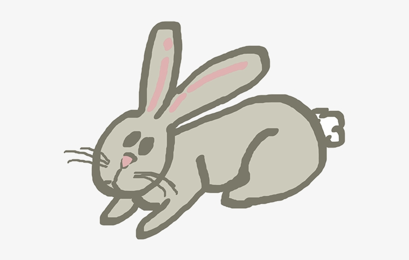 Grey Easter Rabbit - Bunny Doodle Png, transparent png download
