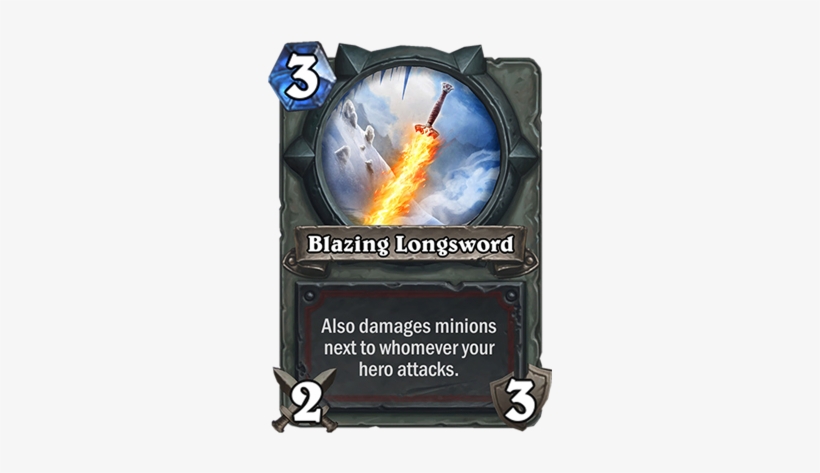 Blazing Longsword Card - Warrior Weapons Hearthstone, transparent png download