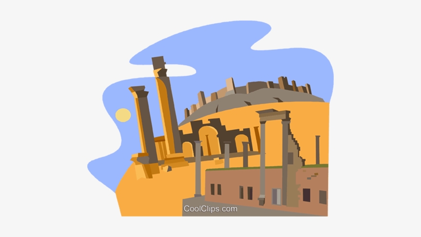 Syria, Ancient City Of Bosra Royalty Free Vector Clip - Ancient City Cartoon Png, transparent png download