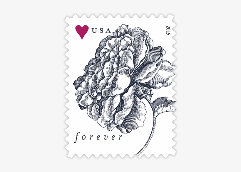 Vintage Rose Sheet Of 20 Usps Forever Stamps, transparent png download